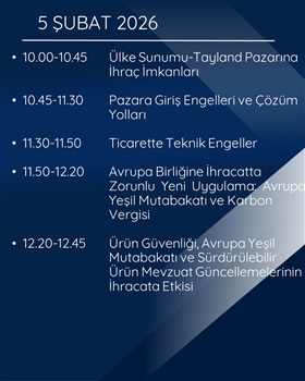 Ticaret Bakanlığı İhracat Süreçleri ve Devlet Destekleri Eğitim Programı - 3-4-5 Şubat 2026