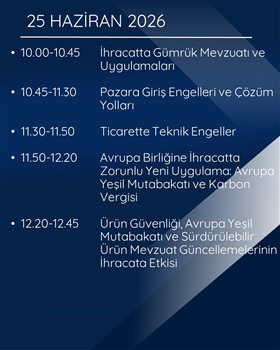 Ticaret Bakanlığı İhracat Süreçleri ve Devlet Destekleri Eğitim Programı – 23-24-25 Haziran 2026